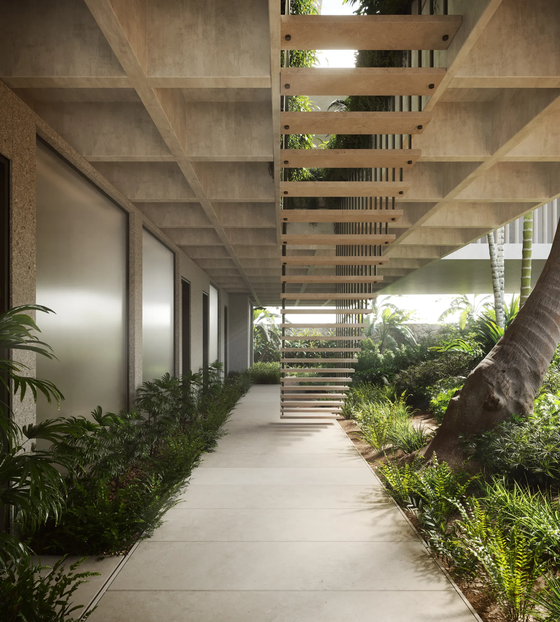 Moving through, the garden